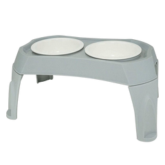 Double Pet Bowl with Elevated Stand, Raised Dog Bowls for Medium Dogs