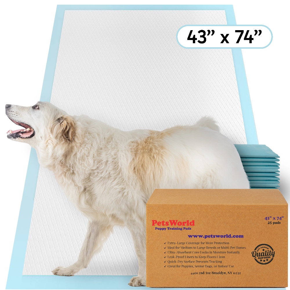 PetsWorld 5XL (43x74 inch) Dog Training & Potty Pads