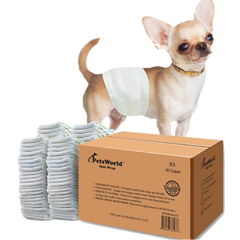 PetsWorld Dog Diapers Male - Super Absorbent, Fur-Friendly Belly Bands