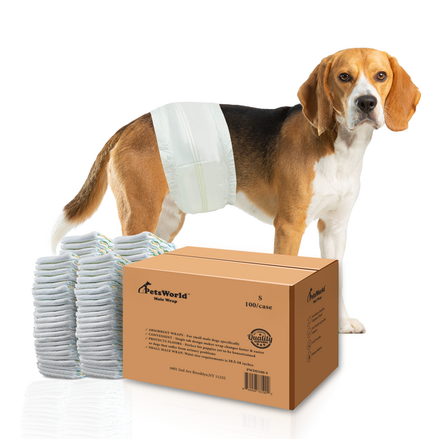 PetsWorld Disposable Dog Wraps for Male Dogs, Adjustable, Super Absorbent Diapers_small