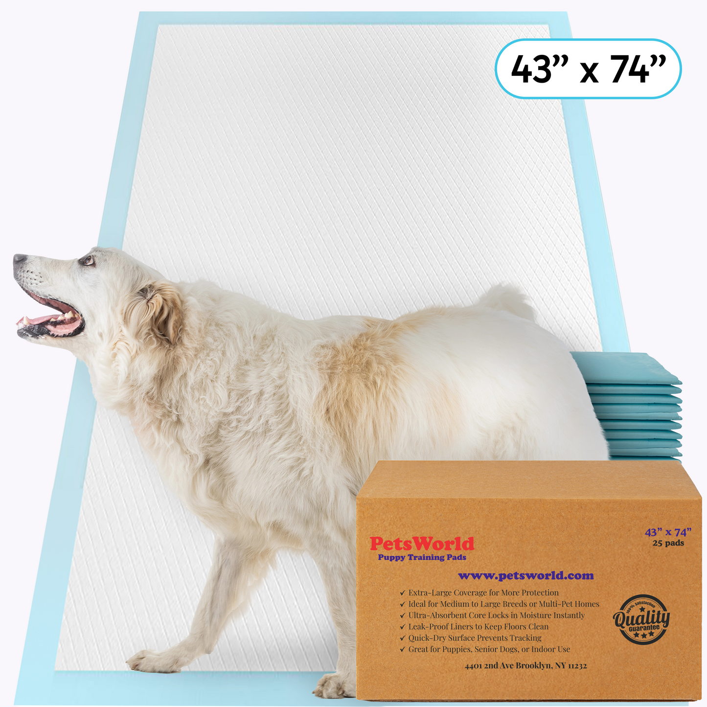 Mega (43x74 inch) Dog Training & Potty Pads