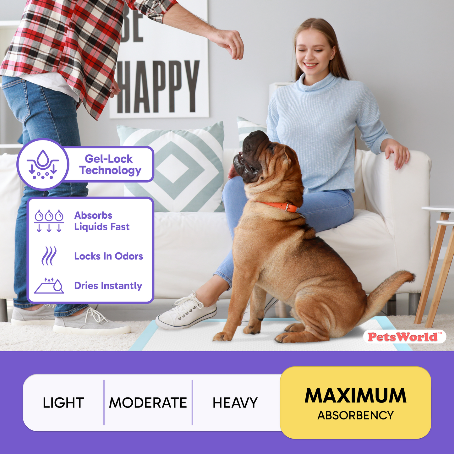 PetsWorld Extra Large (30x36 inch) Dog Training & Potty Pads_
