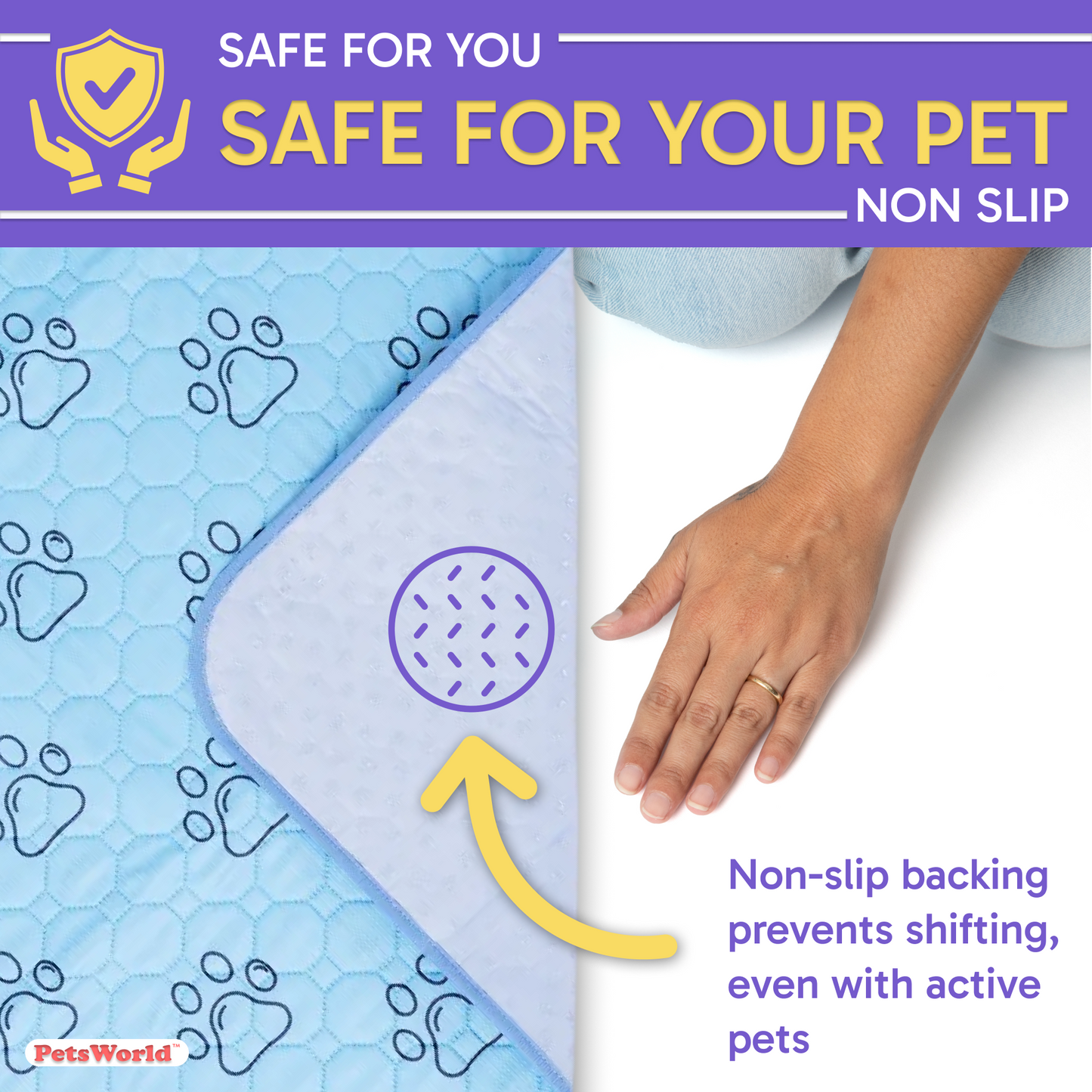 PetsWorld Washable Dog Potty Pads, Unscented_4 Count / 34 x 36-in