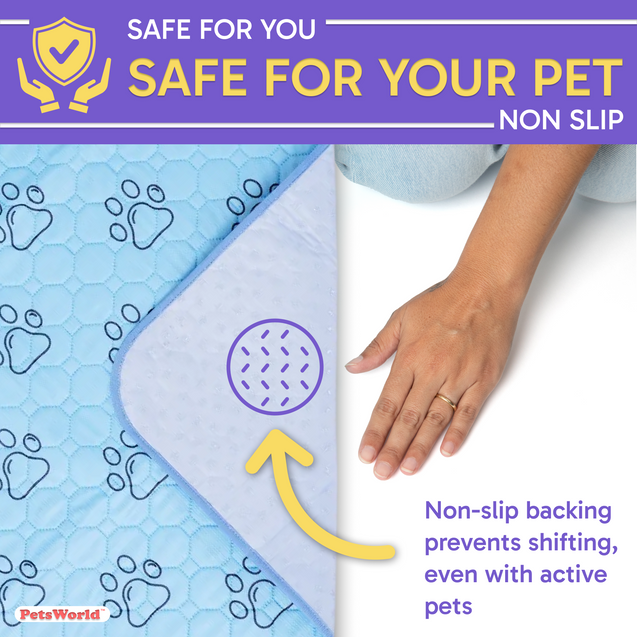 PetsWorld Washable Dog Potty Pads, Unscented_4 Count / 34 x 36-in