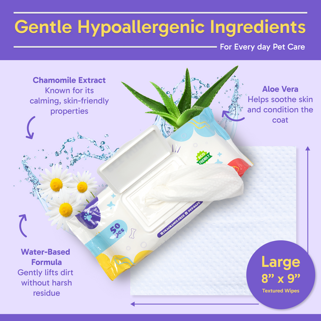 Unscented Pet Wipes – Hypoallergenic & Biodegradable_
