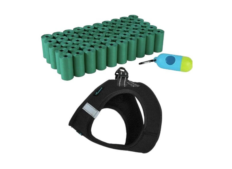 LIMITED DEAL: Simple Reflective Harness & Cucumber Scented Waste Bags w/ FREE Bag Dispenser_