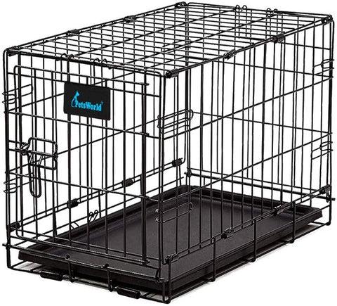 Solid-Steel Dog Crate| Heavy Duty, Foldable, Easy to Assemble, Floor Protection Roller Feet._