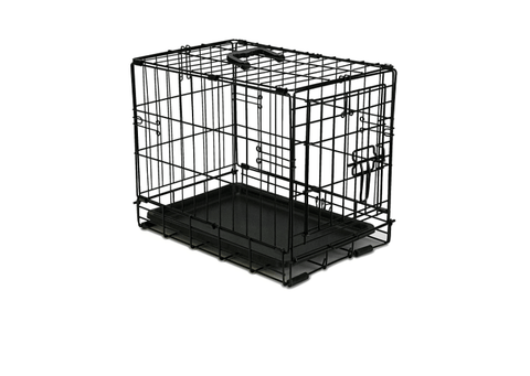 Solid-Steel Dog Crate| Heavy Duty, Foldable, Easy to Assemble, Floor Protection Roller Feet._