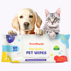 PetsWorld Unscented Pet Wipes – Hypoallergenic & Biodegradable