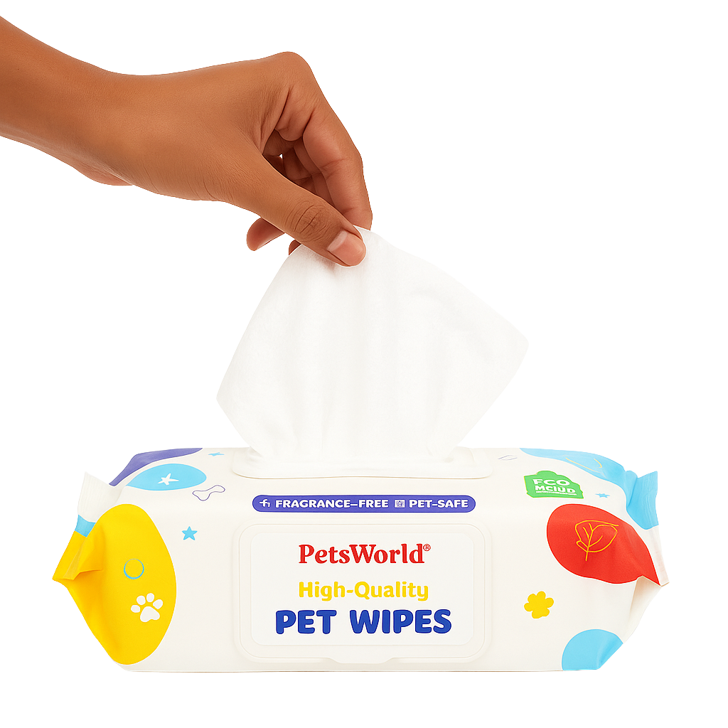 PetsWorld Unscented Pet Wipes – Hypoallergenic & Biodegradable
