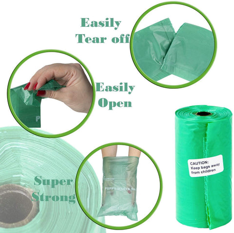 Wholesale Biodegradable Scented Dog Waste Bags with FREE Leash Clip + Bag Dispenser_