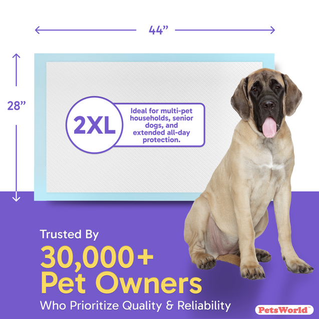 PetsWorld Massive (28x44 inch) Dog Training Pads & Potty Pads_